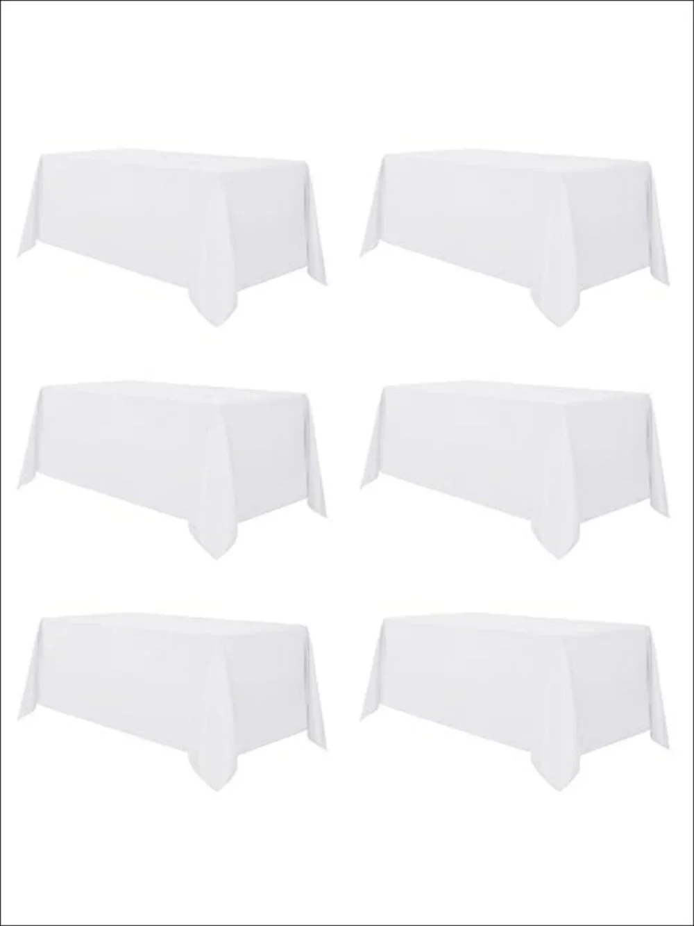 6 Pack Polyester Tablecloths 90x132 Inch for 6 Ft Rectangle Tables